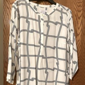 Silky Liz Claiborne 3/4-length sleeve tunic top